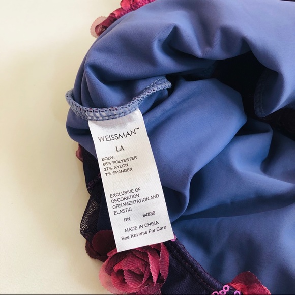 Weissman Floral Sequin Crop Top L - Picture 5 of 5